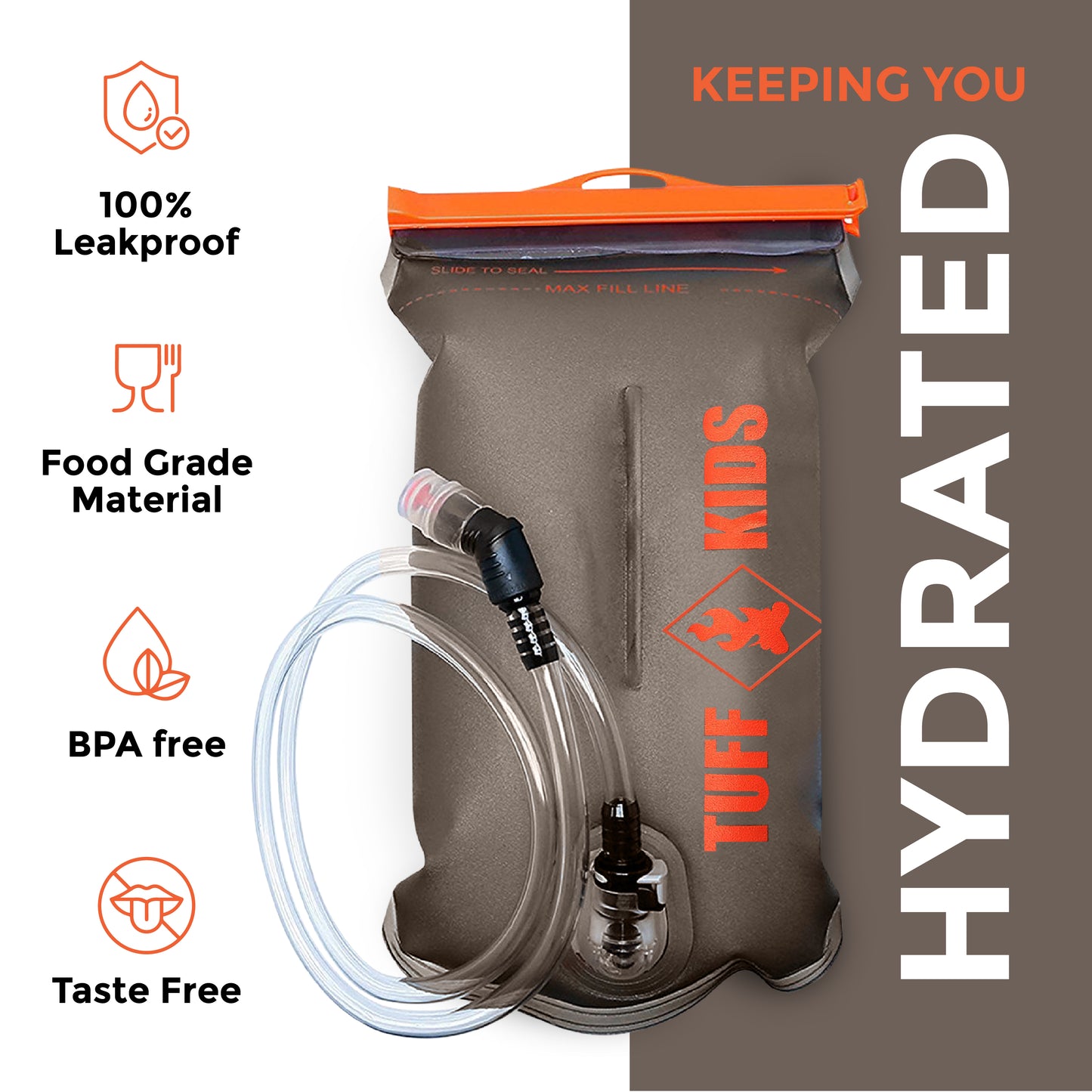Hydration Bladder Water Reservoir 2L Leakproof BPA Free Water Storage Bag Slim