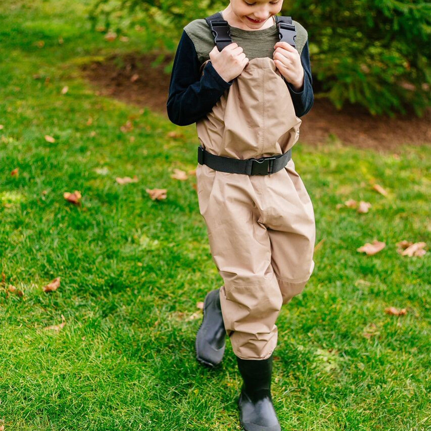 Oakiwear Breathable Youth Kids Chest Waders Children Toddler, Tan