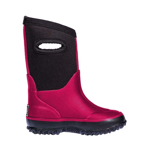 Oakiwear Kids Neoprene Rain Snow Boots, Dark Pink Thick 7mm