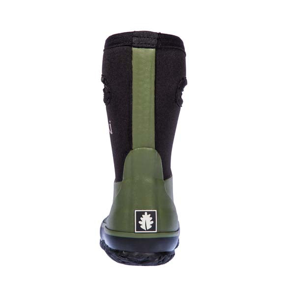 Oakiwear Kids Neoprene Rain Snow Boots, Forest Green Thick 7mm