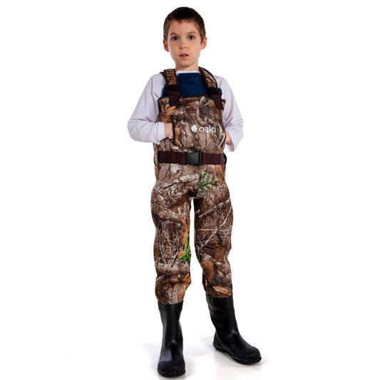 Oakiwear Neoprene Youth Kids Chest Waders Children Toddler, Realtree EDGE® Camo