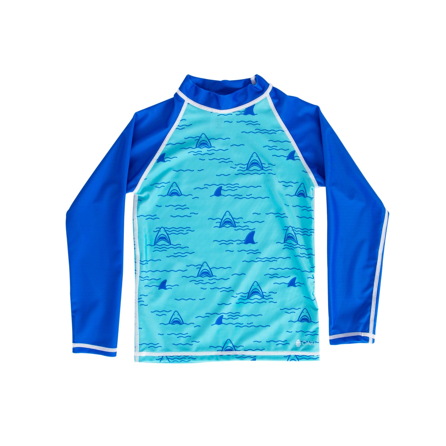 Oakiwear Rash Guard Long Sleeved Swimming Surf Shirt Boy Girls, Chomp Chomp