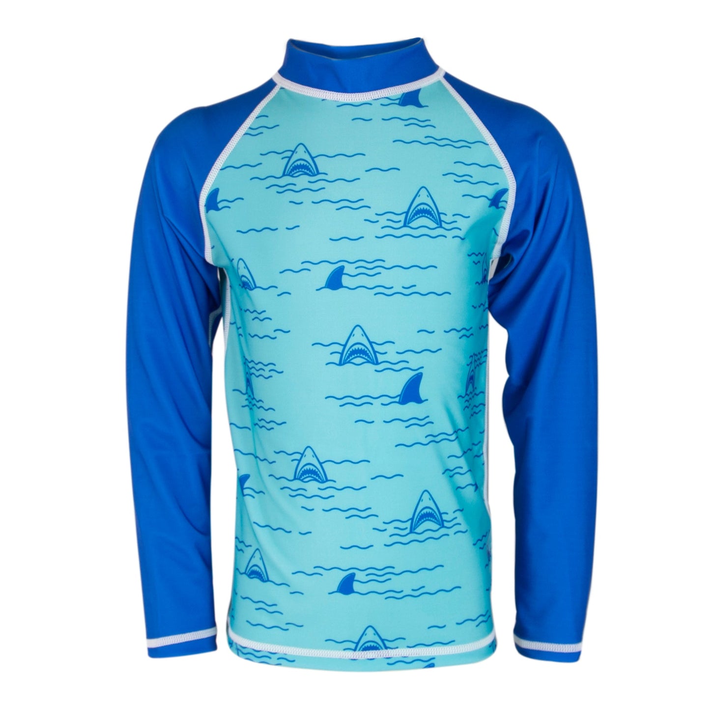 Oakiwear Rash Guard Long Sleeved Swimming Surf Shirt Boy Girls, Chomp Chomp