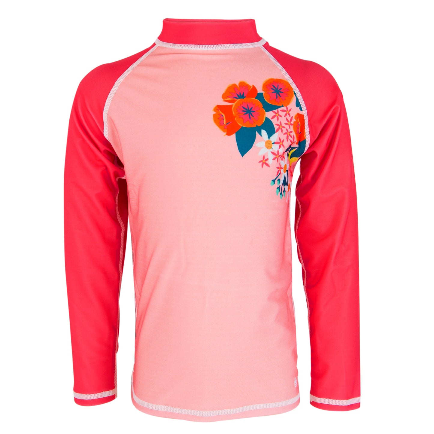 Oakiwear Rash Guard Long Sleeved Swimming Surf Shirt Boy Girls, Flower Shower