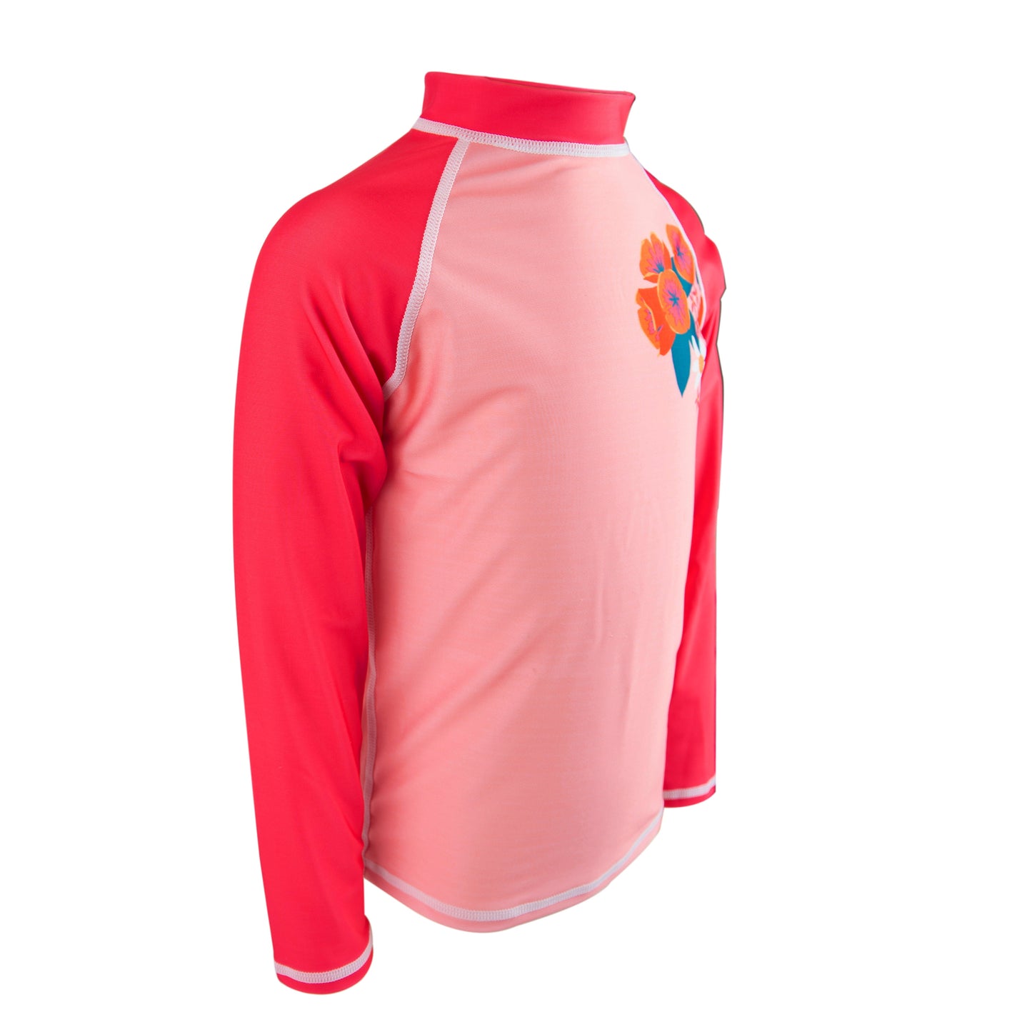 Oakiwear Rash Guard Long Sleeved Swimming Surf Shirt Boy Girls, Flower Shower