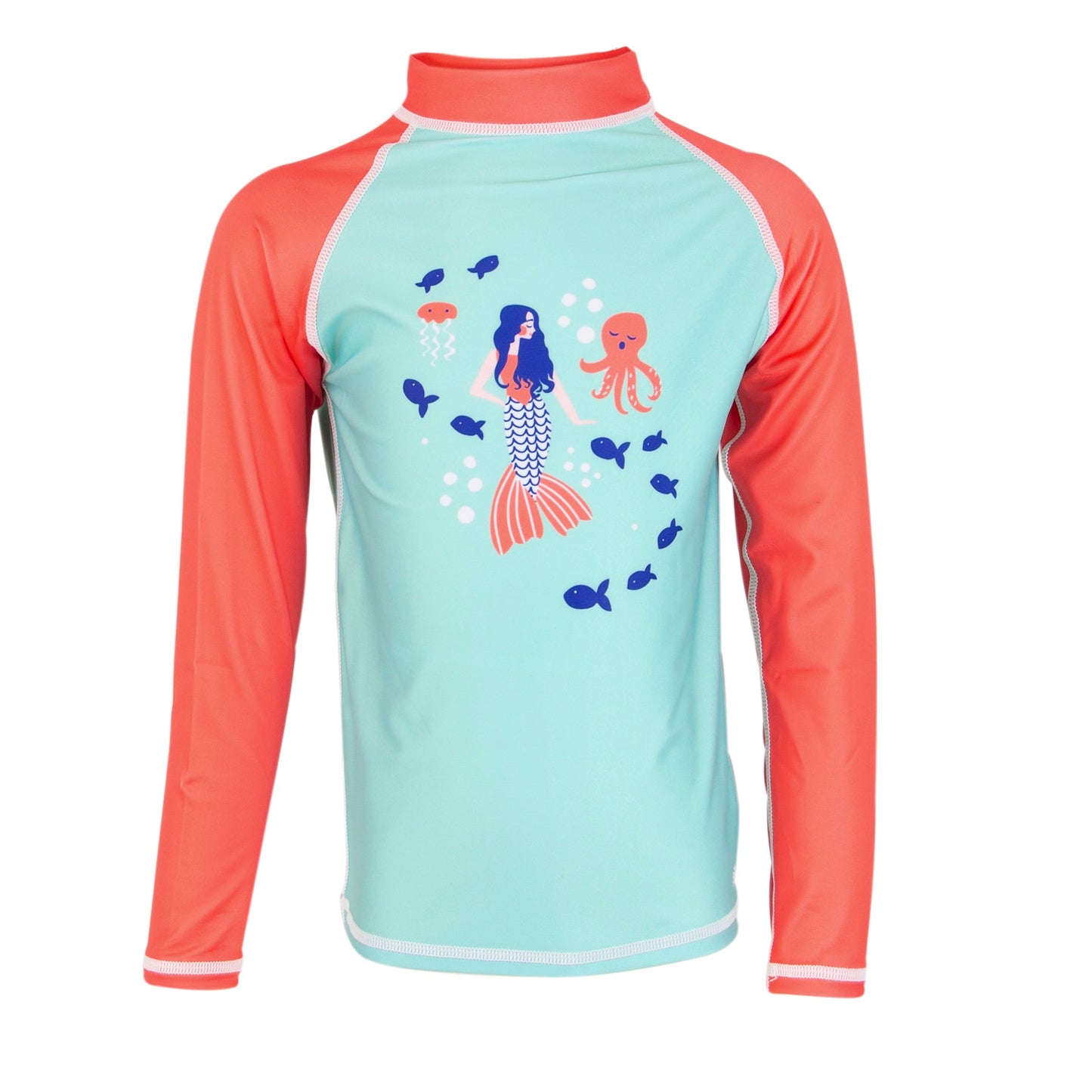 Oakiwear Rash Guard Long Sleeved Swimming Surf Shirt Boy Girls, Mermaid Song
