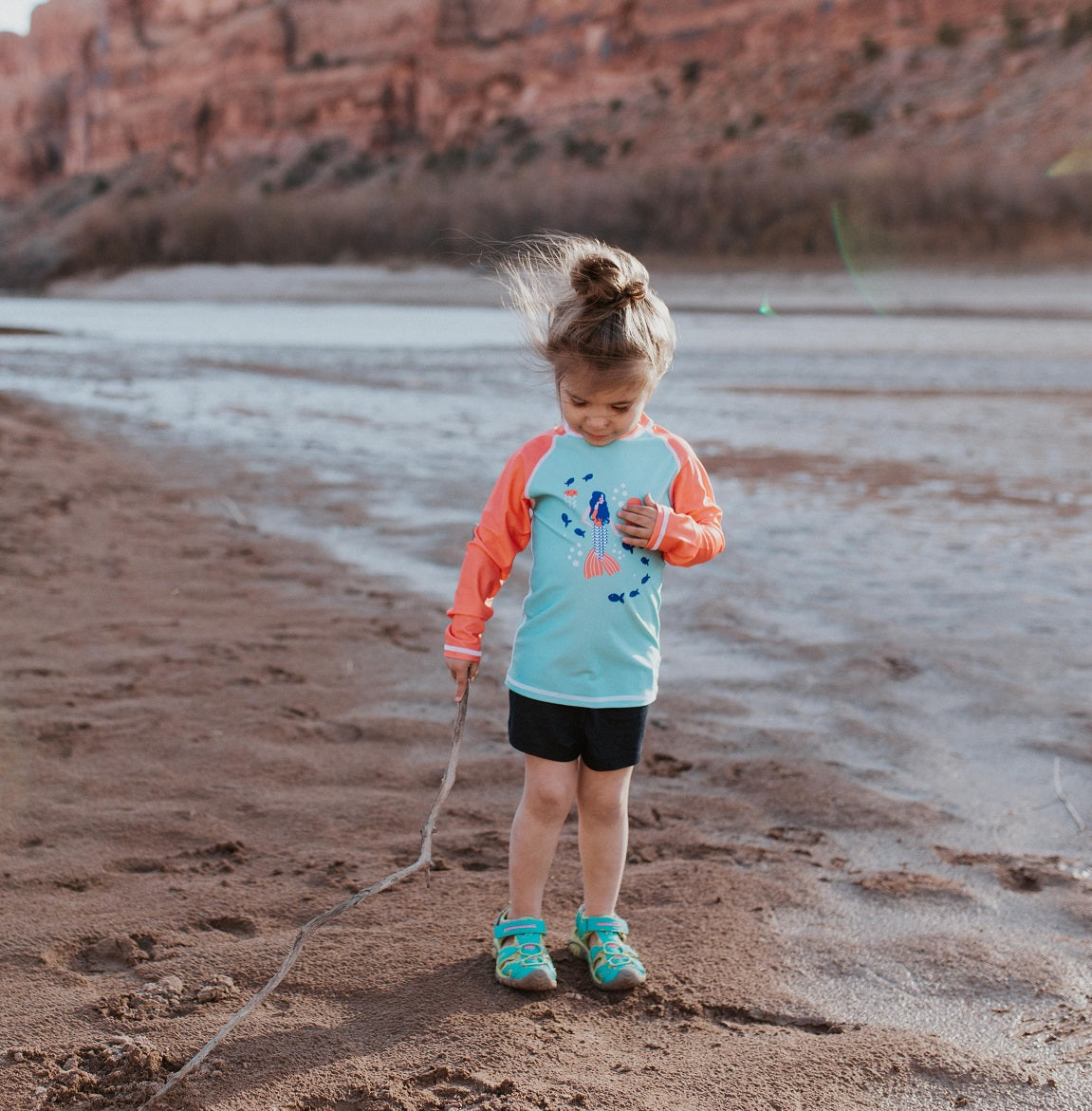 Oakiwear Rash Guard Long Sleeved Swimming Surf Shirt Boy Girls, Mermaid Song