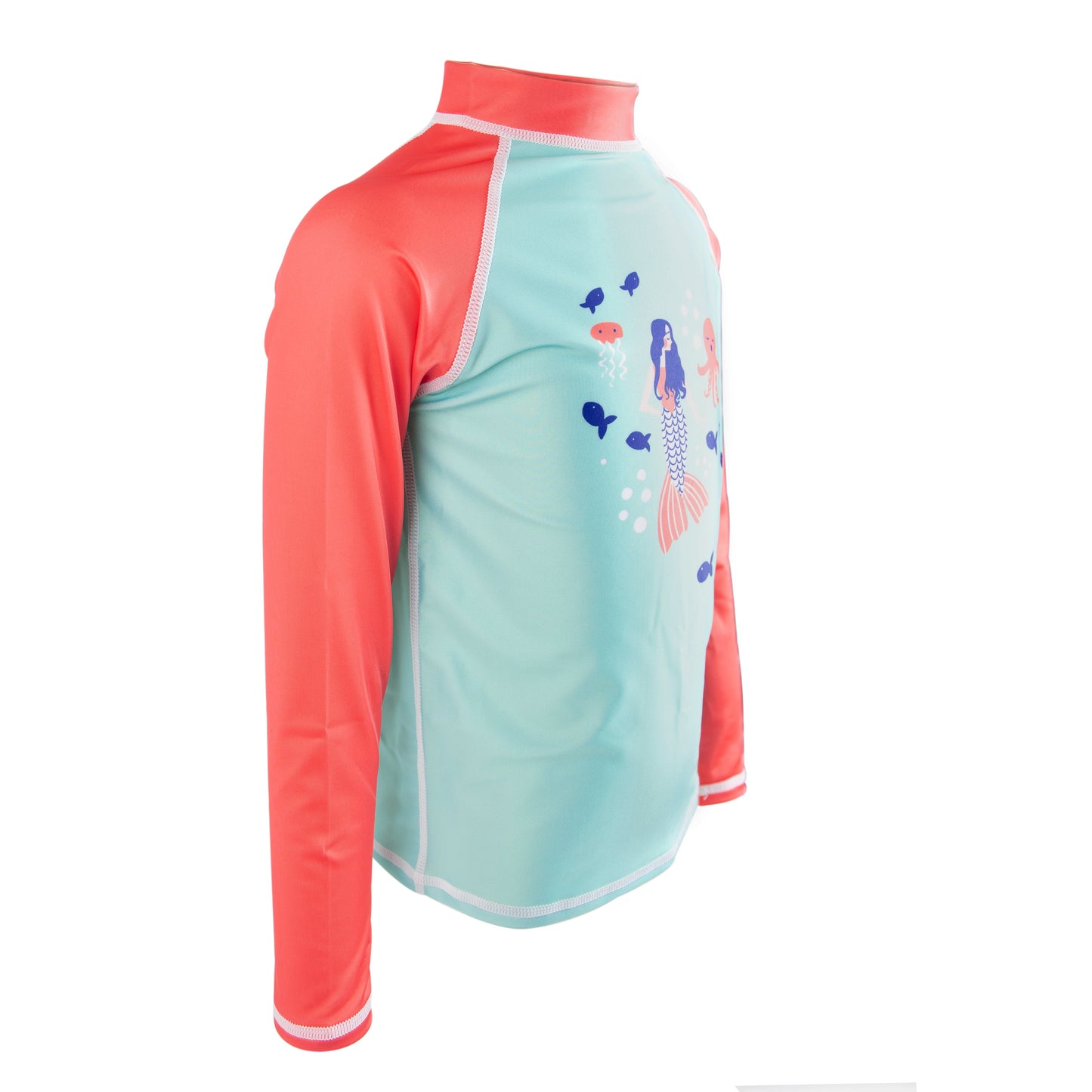 Oakiwear Rash Guard Long Sleeved Swimming Surf Shirt Boy Girls, Mermaid Song