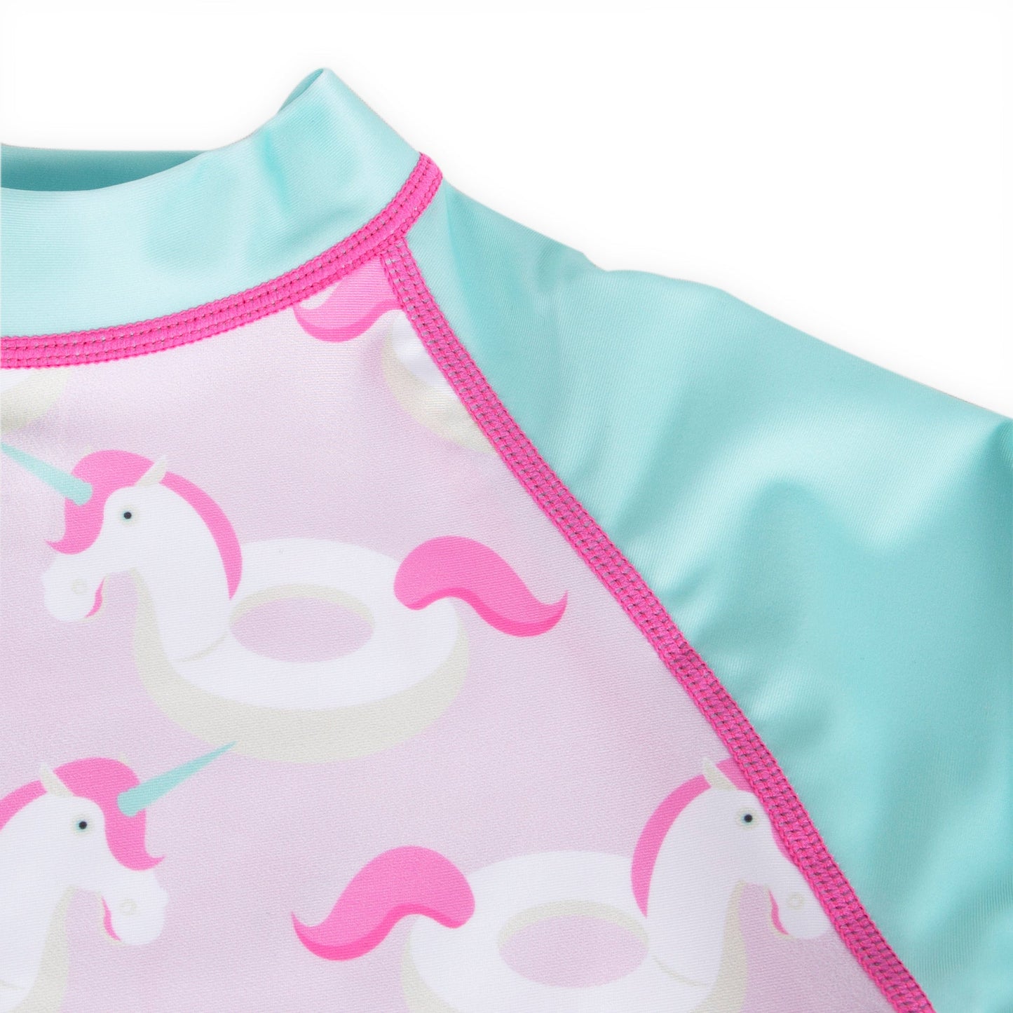 Oakiwear Rash Guard Long Sleeved Swimming Surf Shirt Boy Girls, Unicorn Shore