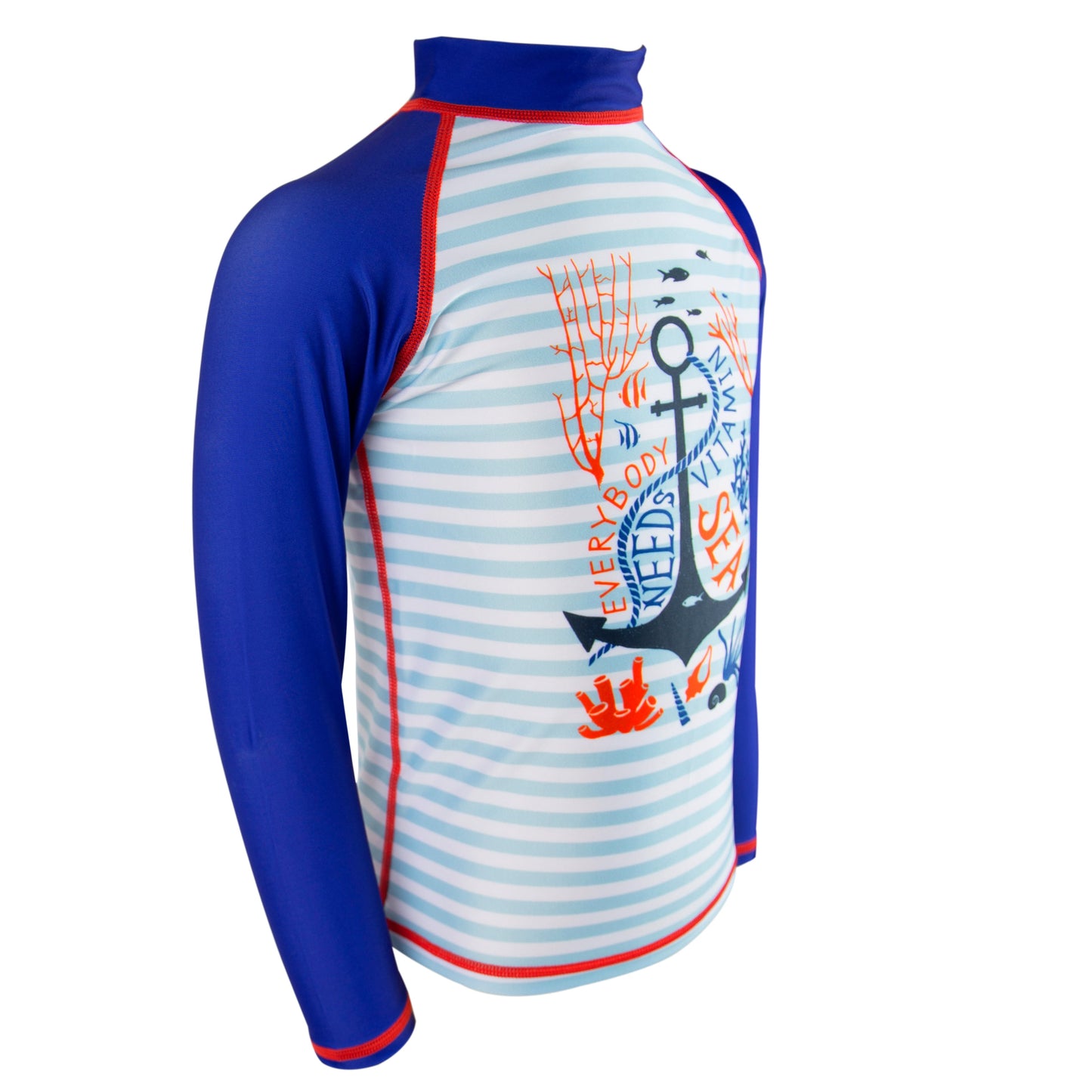 Oakiwear Rash Guard Long Sleeved Swimming Surf Shirt Boy Girls, Vitamin Sea