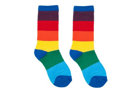 Oakiwear Kids Merino Wool Socks Hiking Outdoor, Boot Size Rainbow