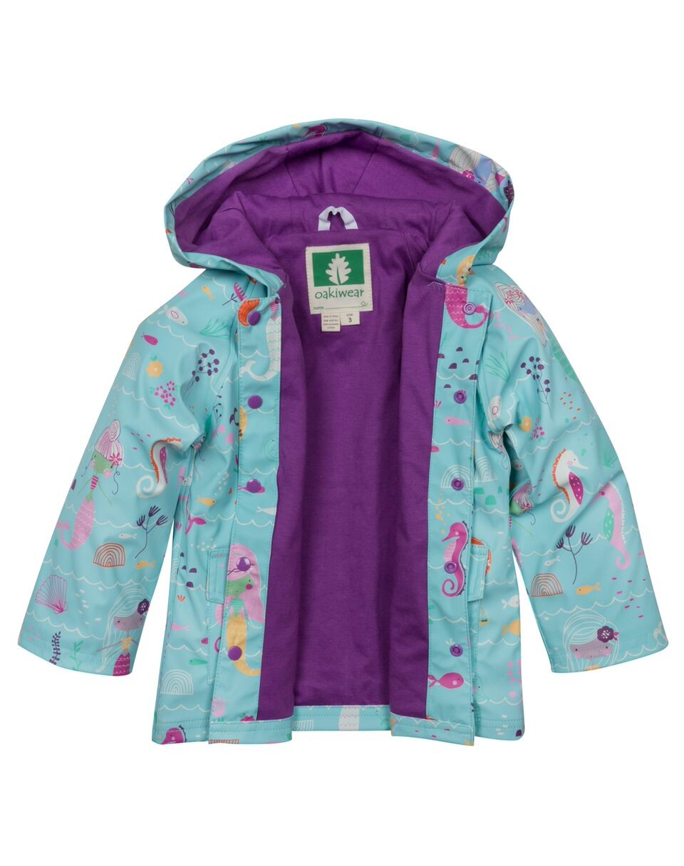 CLEARANCE: Mermaid Lined Rain Jacket size 10/11