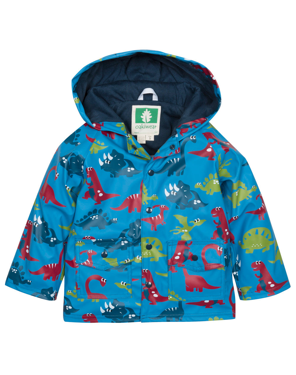 HZXVic Kids Dinosaur Raincoat – Waterproof Jacket With Hood, Reflective Strips, For Boys & Girls Ages 2-7