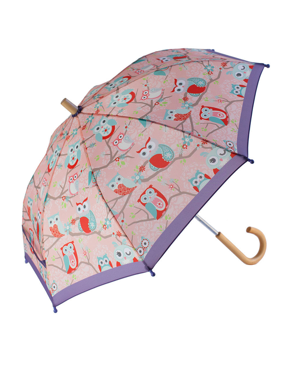 Oakiwear Kids Childrens Youth Folding Umbrella, Perched Owls