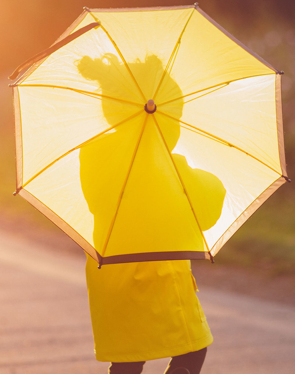 Oakiwear Kids Childrens Youth Folding Umbrella, Yellow