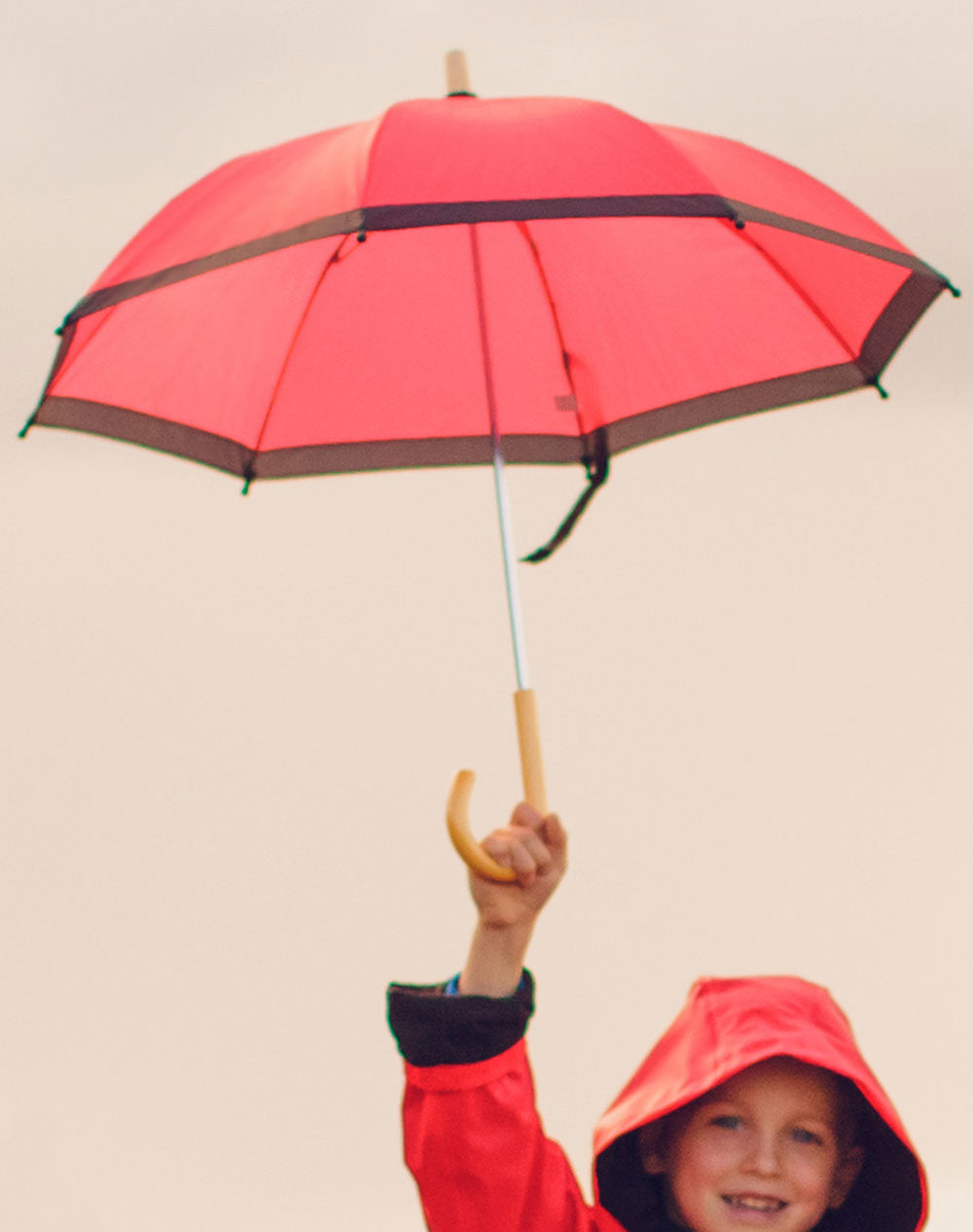 Oakiwear Kids Childrens Youth Folding Umbrella, Red