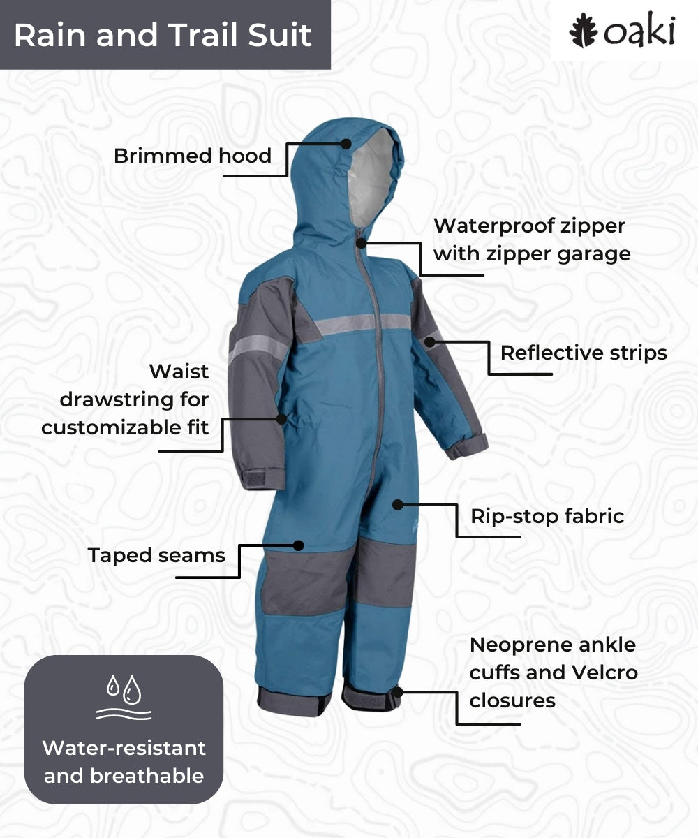 Children's Rain/Trail Suit, Brighton Blue