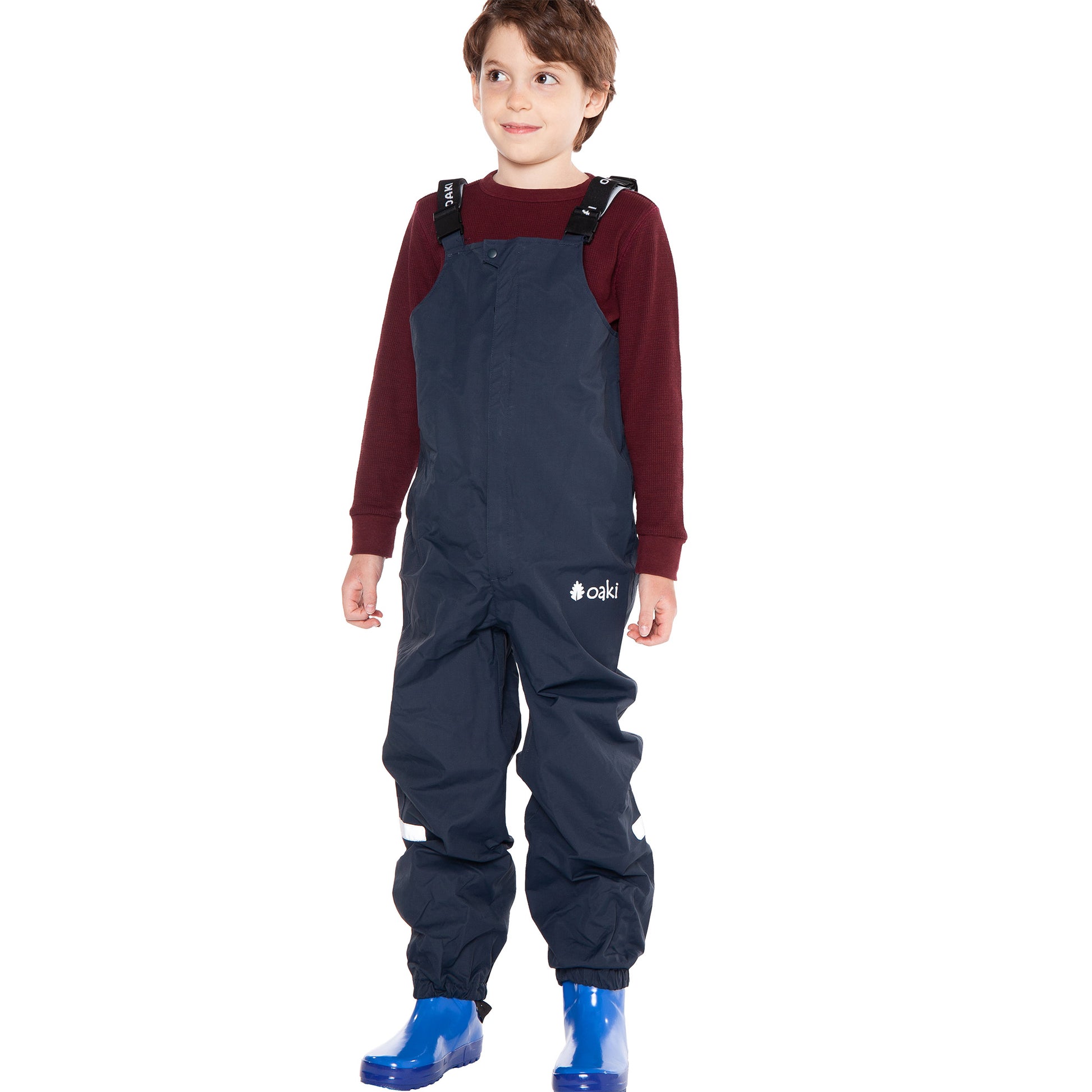 Oakiwear Kids Rain Gear Bibs Pants Fishing Boys Girls, Navy