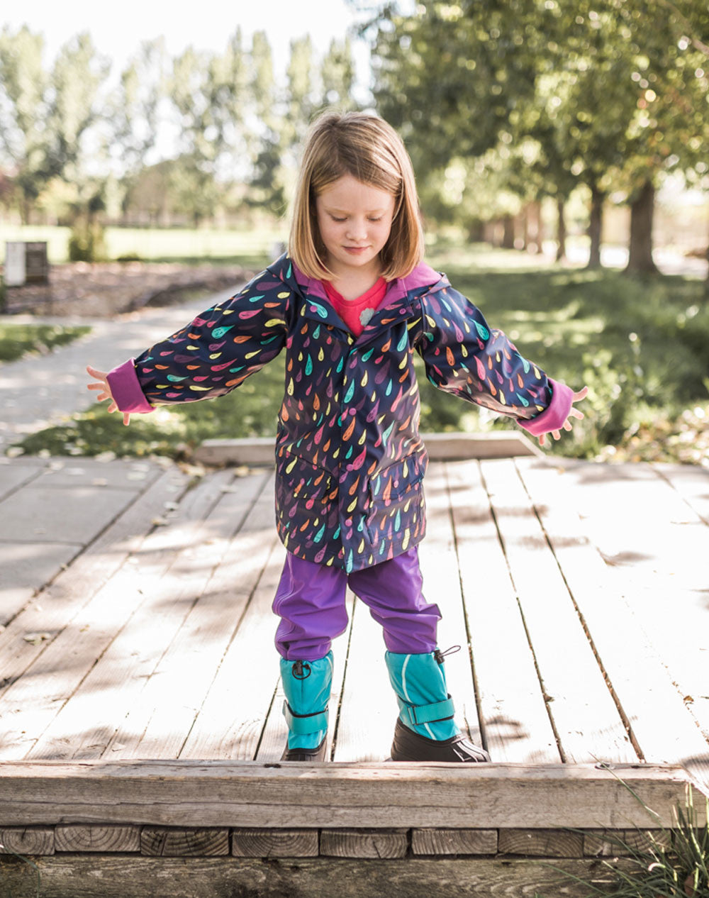Oakiwear Kids Waterproof Rain Pants Boys Girls, Galaxy Purple – Tuff Kids  Outdoors