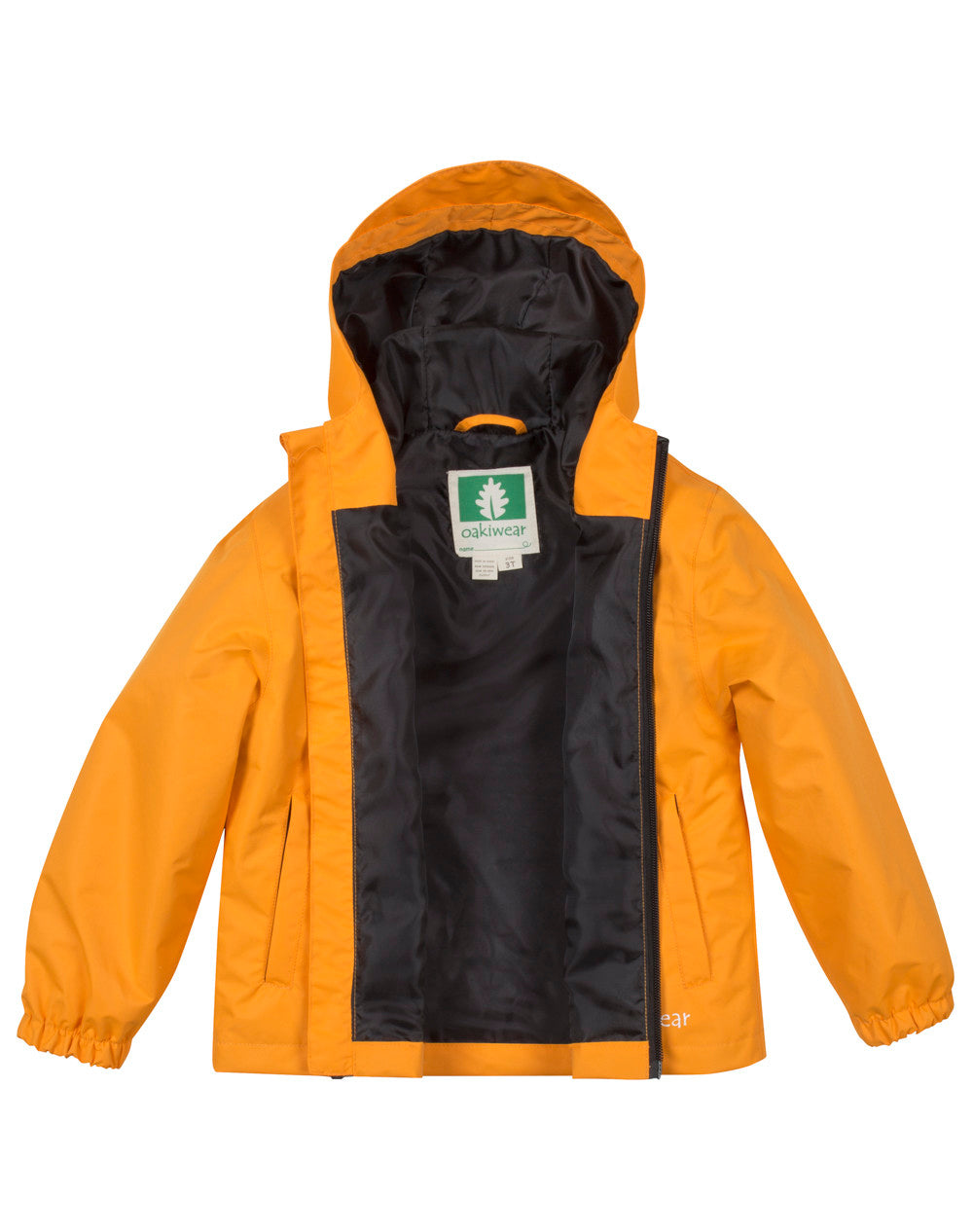 Oakiwear Kids Rain Jacket Coat Waterproof Shell Boys Girls, Orange